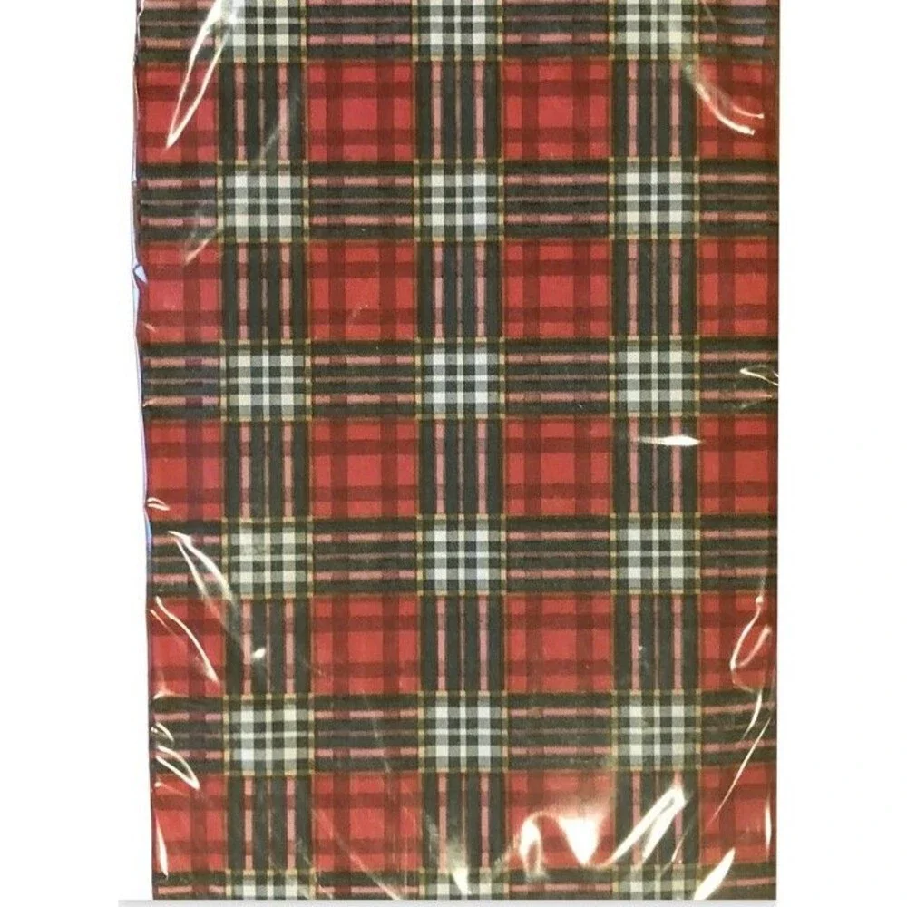 Christmas Tartan Plaid Paper Napkins 40 ct Guest Towels Buffet Decoupage Red